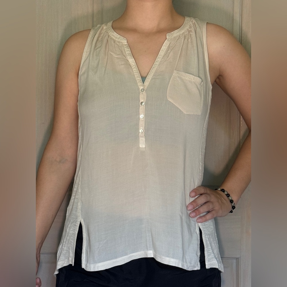 Cream colored Flowy tank top